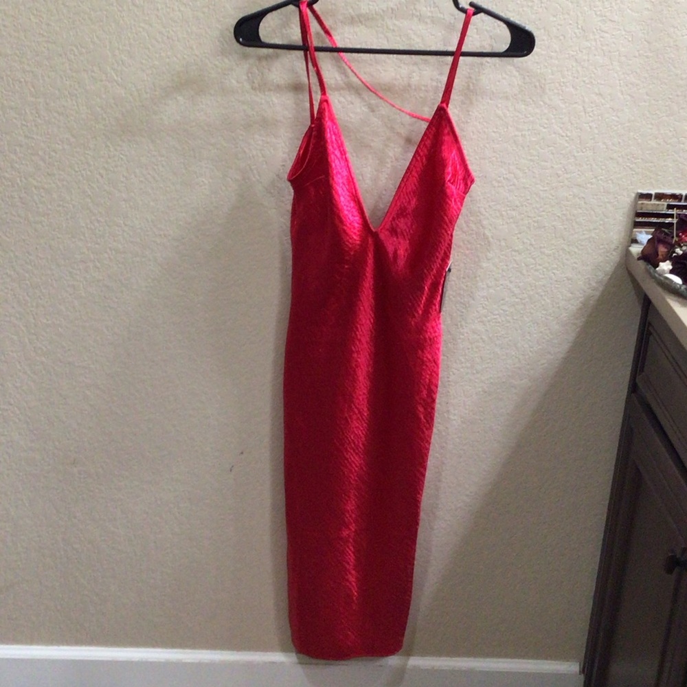 Hot pink EXPRESS V-Neck Slip Dress